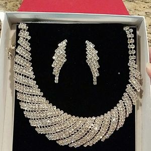 Silver necklace  with earings brand new in the box